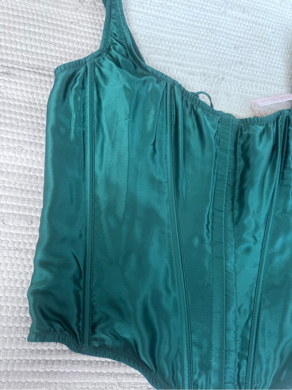Victoria’s Secret Classic Silk Corset Ivy Green Bustier Top XL NWT - Picture 3 of 13